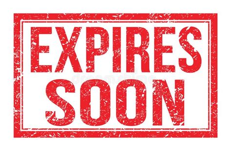 Expires Soon Words On Red Rectangle Stamp Sign Stock Illustration