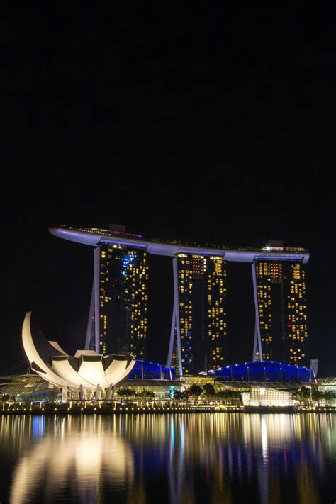 Free Images Marina Bay Sands Singapore Night City Lights Water