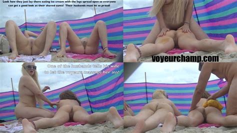 Exhibitionist Wife Husbands Leave Their Nude Beach Voyeur Cock Teasing Latina Wives Alone And