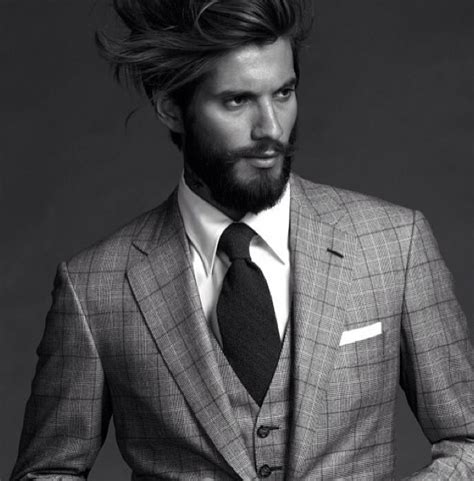Attractive Bearded Men Wearing Suits