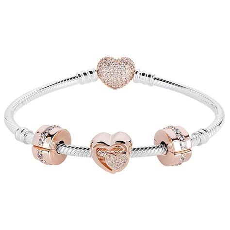 Pandora Rose Shining Heart Moments Complete Bracelet Cb721 The Jewel
