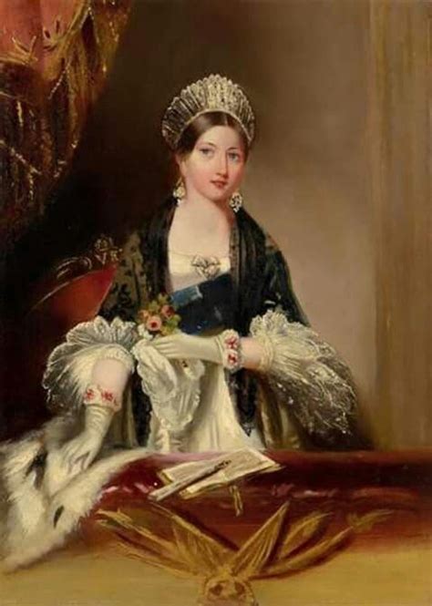 Beautiful Portrait Of A Young Queen Victoria Oil Painting