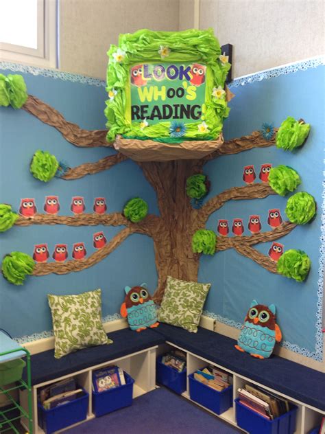 Reading Corner With Owl Theme Love It Ikea Bookshelves As Benches With Bin Storage Reading