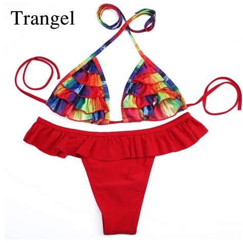 Trangel 2018 Swimwear Women Micro Bikini Brazilian Bikini Set Thong Halter Swimsuit Plavky