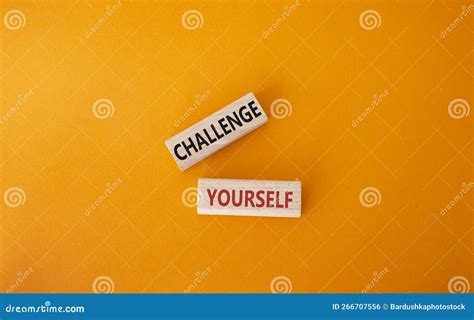 Challenge Yourself Symbol Wooden Blocks With Words Challenge Yourself