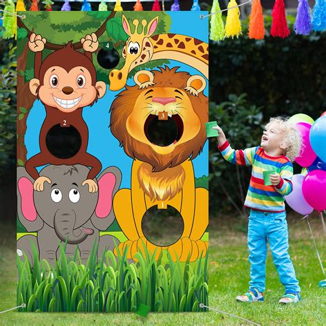 Buy Safari Animals Toss Games Banner With Bean Bags Jungle Wild Animals