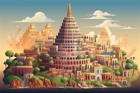 Premium Photo Ancient Babylon With Babel Tower