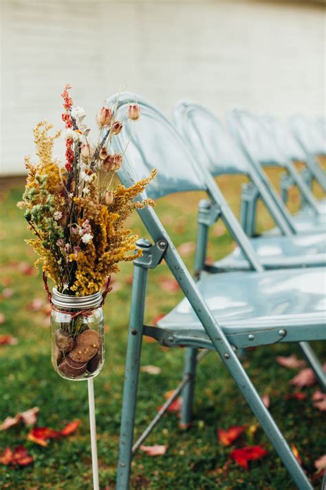 Mason Jar Dried Flower Aisle Decoration Dried Flowers Aisle Decor