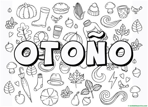 Dibujos del otoño para colorear - Web del maestro