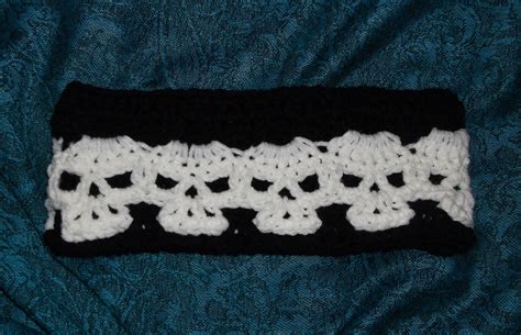 Crochet Skull Headband Handmade