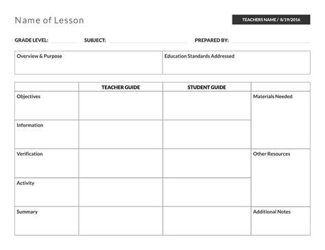 Pin On Lesson Plan Template Printables