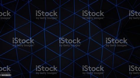 Glowing Blue Triangle Polygons Background Stock Illustration Download