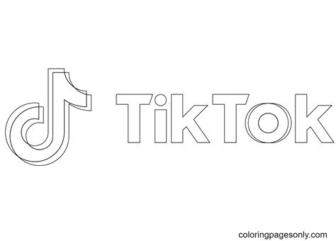 Tik Tok Sign Coloring Page