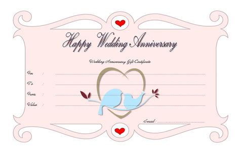 Happy Anniversary T Certificate Template Free Full Of Love In 2020
