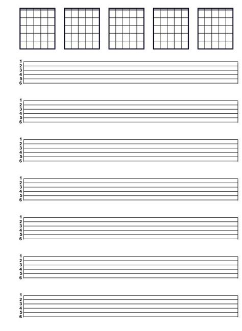 Guitar Tab Sheets Numbered Tab Sheet Noted Tab Sheet Fretboard