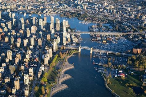 Premium Photo Aerial View Of Vancouver Downtown British Columbia Canada