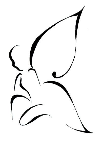 Cherub angel with heart outline tattoo. Angel Outlines | Free download on ClipArtMag