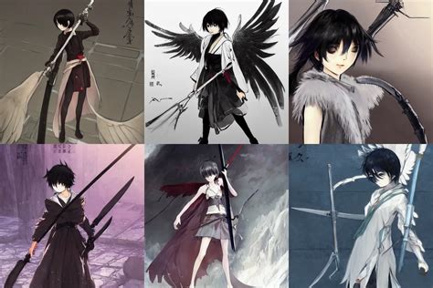 Concept Art Of A Shy Japanese Girl With Wings And Stable Diffusion