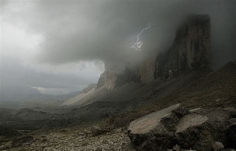 Nature Landscape Lightning Storm Mountain Clouds Alps Wallpaper