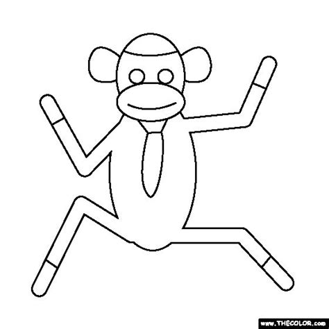 Sock Monkey Coloring Page Monkey Coloring Pages Online Coloring