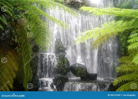 Tranquil Waterfall Scene In A Secluded Location Stock Photo Image Of