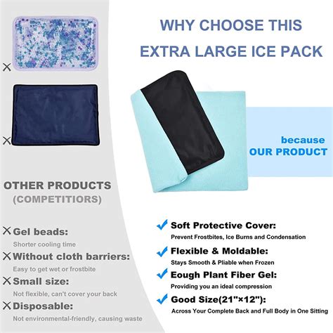 Tutmyrea 12x 21 Extra Large Gel Ice Pack With Soft Fabric Cover Ice