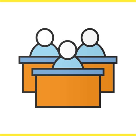 Audience Color Icon Lecture Hall Students Conference Isolated Vector
