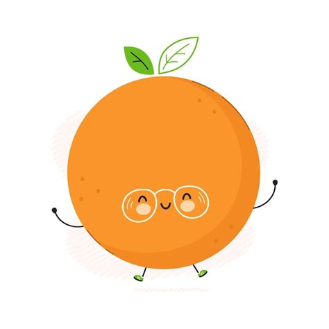 Premium Vector Cute Funny Orange Fruit Character