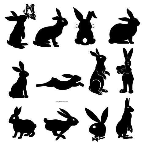 Download Free Bunny Rabbit Silhouette Vector Images for Easter