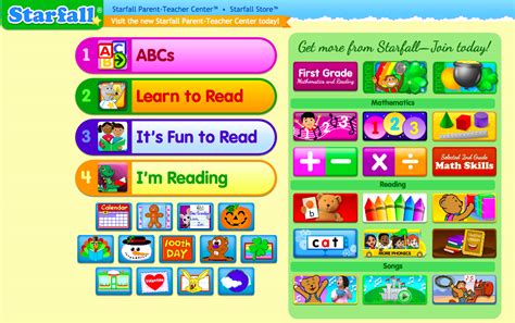 Starfall Is A Free Online Resource That Includes A Wide Variety Of