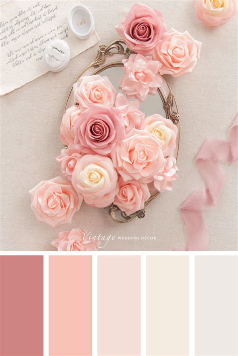 Blush Peach Flower Box Set 21 Styles Color Palette Pink Peach