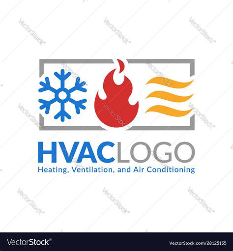 Hvac Logo Design Heating Ventilation And Air Vector Image
