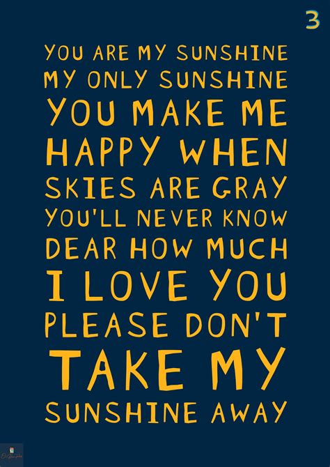 You Are My Sunshine Lyrics Print Johnny Cash Jimmie Davies Etsy