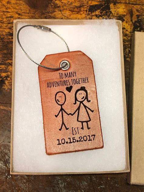 Leather Anniversary Gift Couple Love Stick Figure Etsy