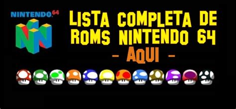Descarga todos los roms juegos de nintendo 64 en 1 link descarga directa y por mega, mediafire gratisjuegos completos en español sin registrarse. Roms de Nintendo 64 Español