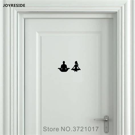 Joyreside Yoga Unisex Restroom Bathroom Toilet Door Wall Decal Vinyl