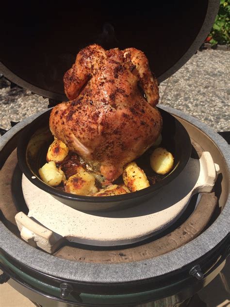 My First Beer Can Chicken On The Mini Max Big Green Egg Egghead Forum The Ultimate Cooking