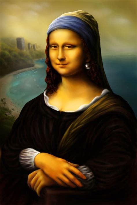 Mona Lisa With A Pearl Earring Bleminh Gioconda Mona Lisa Mona