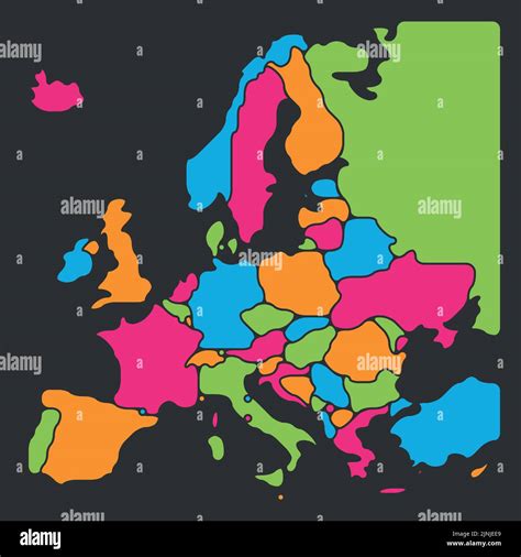 Mapa Simplificado En Blanco Y Suave De Europa Imagen Vector De Stock Alamy