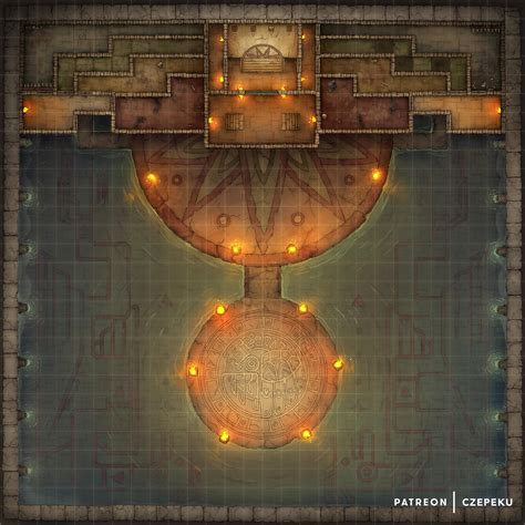 Couatl Temple Dungeon Battlemap 28x28 Rroll20