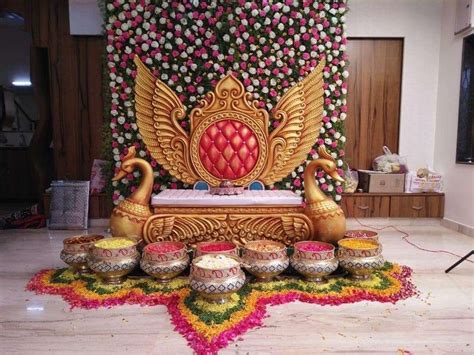 Mangala Snanam Decor Designs Desi Wedding Decor Haldi Ceremony
