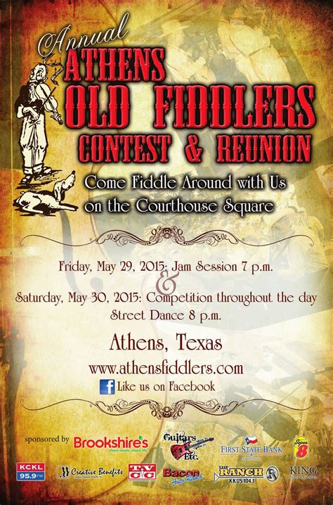 City Of Athens Texas Tourism 84th Annual Athens Old Fiddlers Reunion