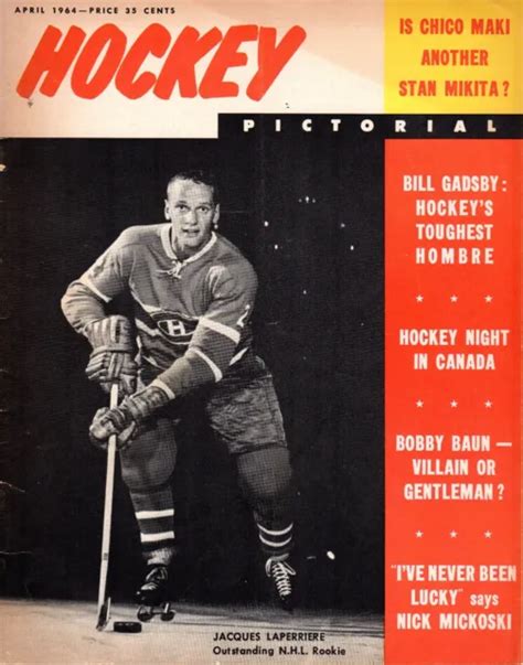 1964 Apr Hockey Pictorial Magazine Jacques Laperriere Montreal