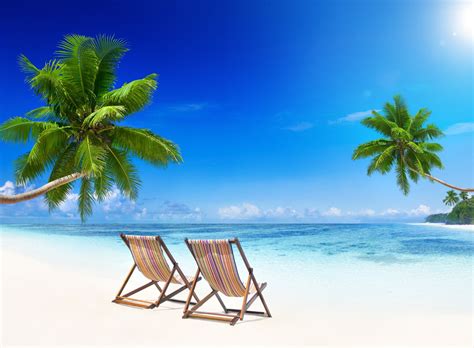 Tropical Paradise Beach Coast Sea Blue Emerald Ocean Palm Summer Sand Vacation Tropics Sun