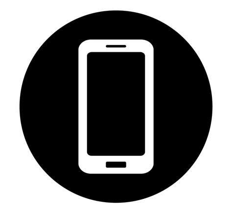 Clipart Mobile Icon White On Black Phone Icon Black And White