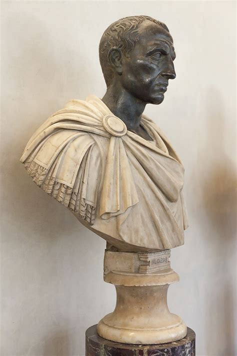 Bust With The Head Of Julius Caesar Head Bronze Modern Work