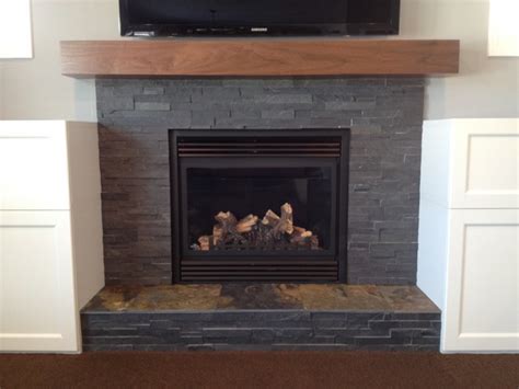 What is a split face tile? Splitface Stone Fireplace - Living Room - other metro - by ...
