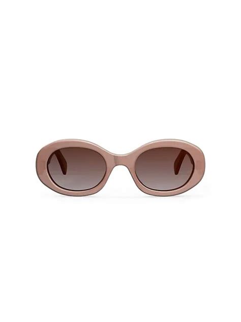 Celine Triomphe Oval Sunglasses Nude Editorialist