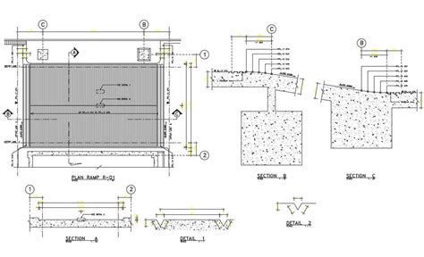 Ramp Plan And Rcc Construction Section Drawing Free Dwg File Cadbull