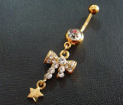 G Bow Star Belly Button Navel Rings Ring Bar Body Piercing Jewelry